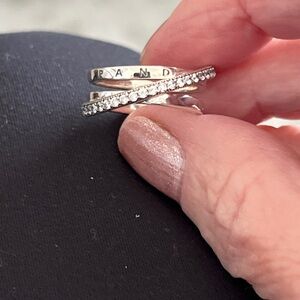 Pandora Silver Infinity Ring with Sparkling cubic zirconia size 61/4